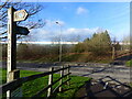 The Wales Coast Path crosses the road to the Industrial Estate, Chepstow