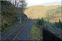 SN7377 : The Vale of Rheidol Railway viewed from the Tynycastell foot crossing by John Lucas