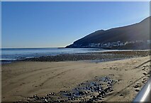 J3730 : View along the tideally exposed Central Promenade beach towards the Glen River Estuary by Eric Jones