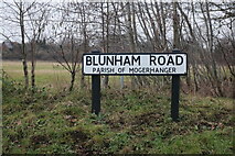 TL1550 : Sign for Blunham Road, Moggerhanger by David Howard