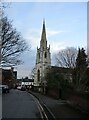 Rectory Road and the church of St. Michael the Archangel, West Retford