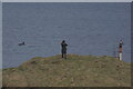 Orca watcher on Scottle Holm, Lerwick