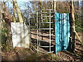 SP8501 : Tall Kissing Gate in wood near Hampden Road by David Hillas