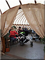 Inside a yurt at Jolly Nice Farmshop & Kitchen