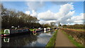 Erewash Canal & towpath heading N towards southern of two railway bridges near Long Eaton Station