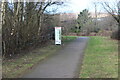 Cycle route information board at Pentwyn lane