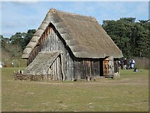 TL7971 : West Stow Anglo-Saxon Village - Farmer's House 3/4 view by Rob Farrow