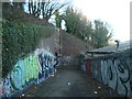 Passing under the railway embankment, Ramsgate