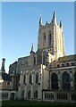TL8564 : Bury St Edmunds - Sunlit Millennium tower of the cathedral by Rob Farrow