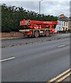 ST3090 : Orange mobile crane, Malpas, Newport by Jaggery