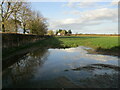 Large puddle and Campney Cottage