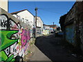 Colourful back alley off Northcote Street, Cardiff