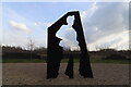 Silhouette of Miner at the A-Frame