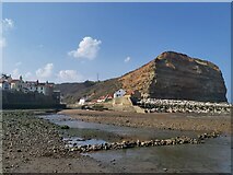 NZ7818 : The mouth of Staithes Beck by Gary Rogers