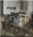 TQ1568 : Hampton Court - Pewterware in scullery by Rob Farrow