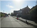 Temporary  traffic  lights  in  Wold  Newton