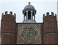 TQ1568 : Hampton Court - Top of gateway in Clock Court by Rob Farrow