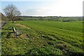 Rolling fields and a bench to appreciate the view