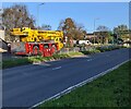 ST3091 : Yellow mobile crane ascending Malpas Road, Newport by Jaggery