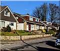 Houses, trees and blue sky, Capel Ed Lane, Penperlleni