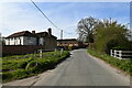 Shotesham: Brooke Road with Market Lane forking sharply left