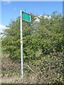 Public footpath sign for a stretch of path at the edge of South Cornelly