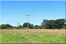 ST2825 : Power lines near the railway by Wayland Smith