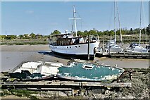 TR0062 : Oare Creek: Moored boats and two seemingly abandoned by Michael Garlick