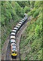 Class 66 66623 crosses Dore South Junction and heads into Bradway Tunnel