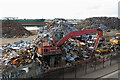 Scrap metal mountain in the Port of Cardiff