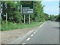 A140 north approaching junction with B1118, footpath to the left