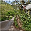 Direction sign 3? miles from Capel-y-ffin