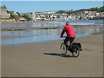 TA0487 : Cyclist on South Sands by Oliver Dixon