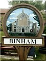 TF9839 : Binham village sign, refurbished by Jane Rackham
