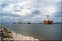 NH7867 : Oil exploration rigs moored in the Cromarty Firth by Julian Paren