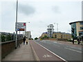 The A1307 Cambridge crossing the railway line