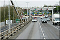 SX4358 : The Tamar Bridge, approaching the Toll Booths by David Dixon
