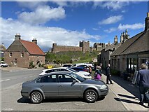 NU1834 : Bamburgh village centre by Andrew Shannon