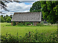 Shed and yard in school field, Ifield, Crawley