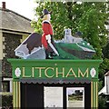 TF8817 : Litcham village sign - repainted by Jane Rackham