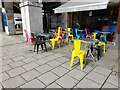 Tables outside Din Cafe, Temple Fortune