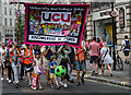 Central London : trade union banner, Piccadilly