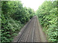 The railway looking north-east, from a bridge on the New Dover Road, Canterbury