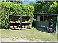 Stall for sale of pots and farm produce