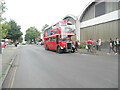 Preserved London Transport bus outside Stockwell Bus Garage