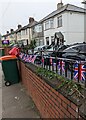 ST3090 : Row of small Union Flags, Malpas Road, Newport by Jaggery
