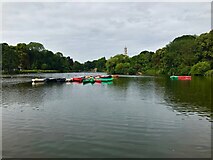 SK5438 : Hire boats on Highfields Lake by David Lally