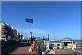 TV6198 : The Sussex Flag fluttering in the breeze by Eastbourne Bandstand by Andrew Diack