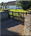 SO3620 : Churchyard entrance gates, Llangattock Lingoed by Jaggery