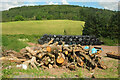 SO1221 : Logs and bales by the B4558 by Derek Harper